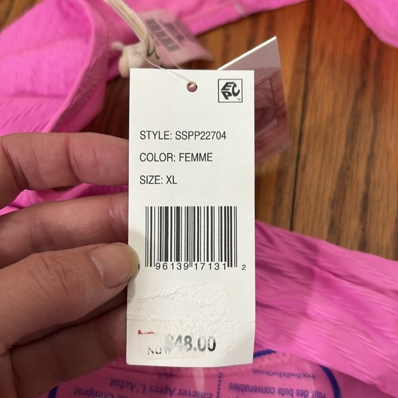 Jessica Simpson Pretty Pique Side-Shirred Bikini‎ Bottom Femme Pink Size XL NWT - Picture 5 of 7